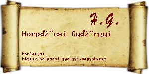 Horpácsi Györgyi névjegykártya
